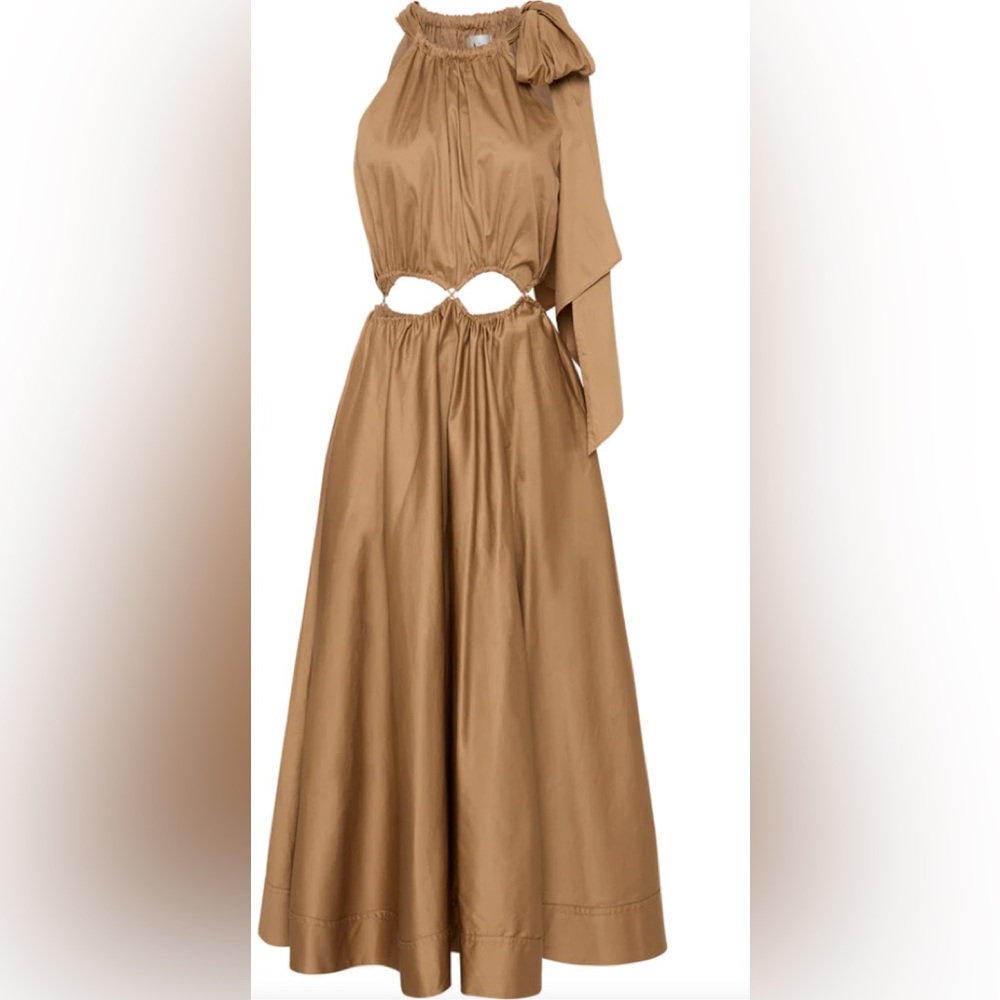 Aje Henriette Tie Strap Midi Dress Color = Willow Gem
